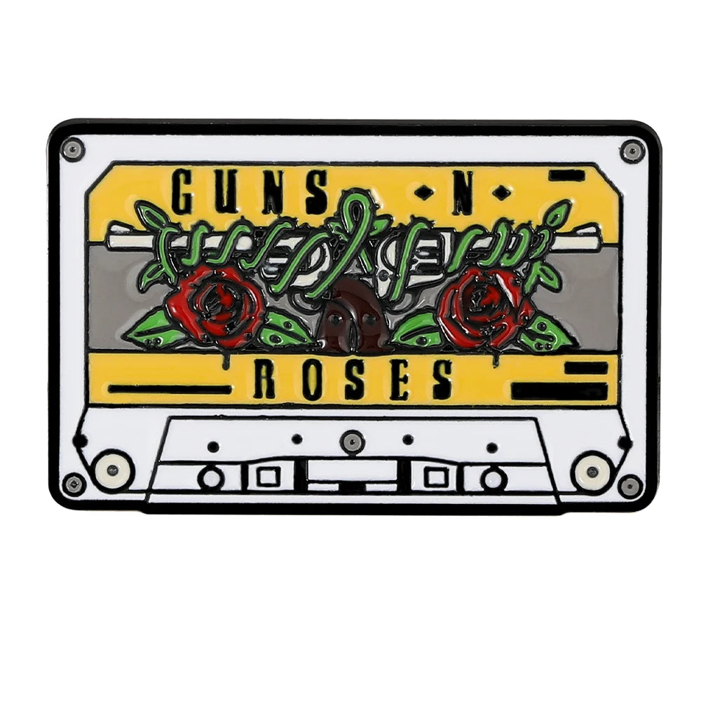 Gun Roses Enamel Pins