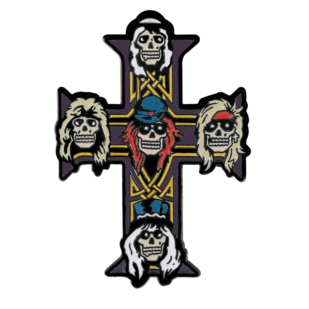 Gun Roses Enamel Pins