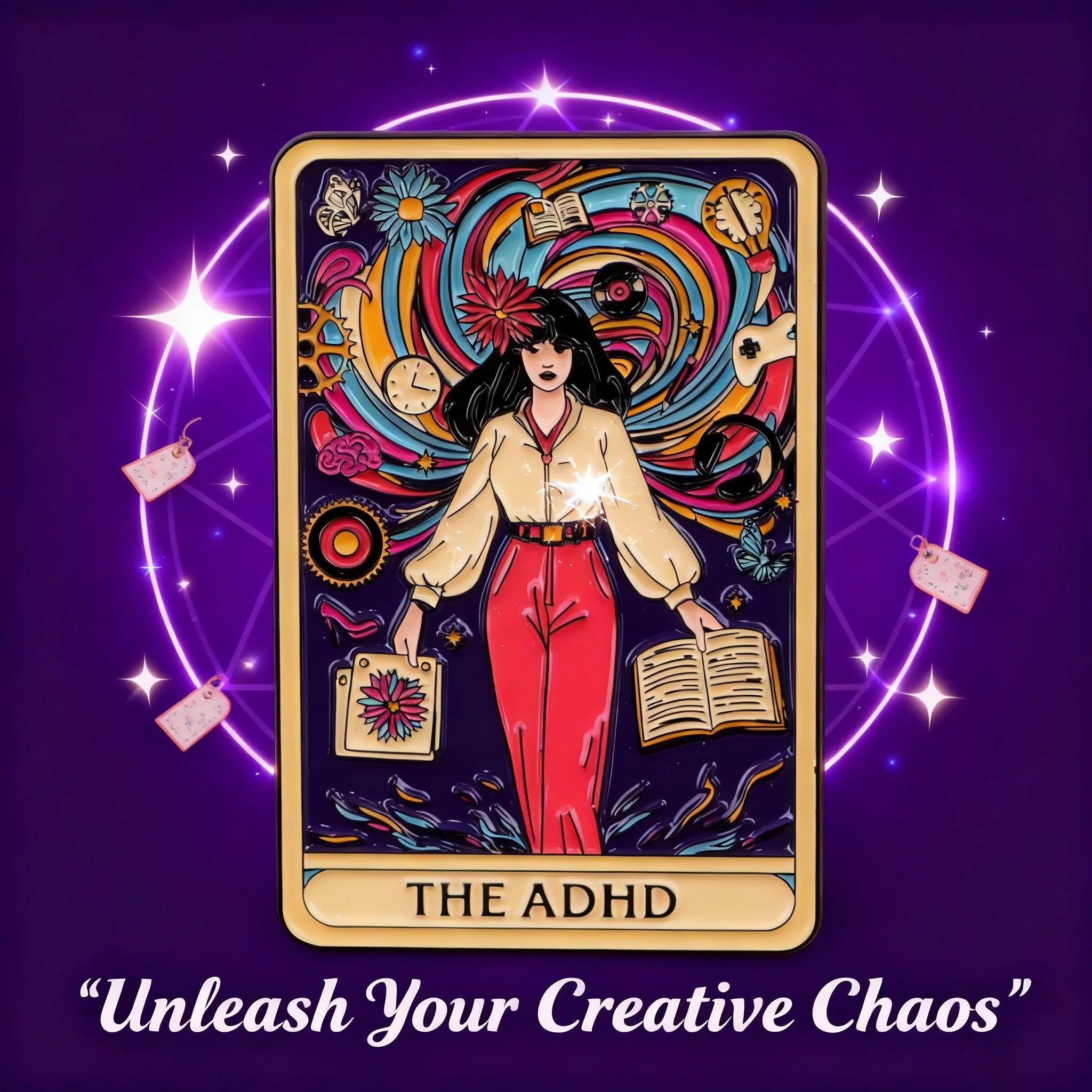 ADHD Enamel Tarot Pin