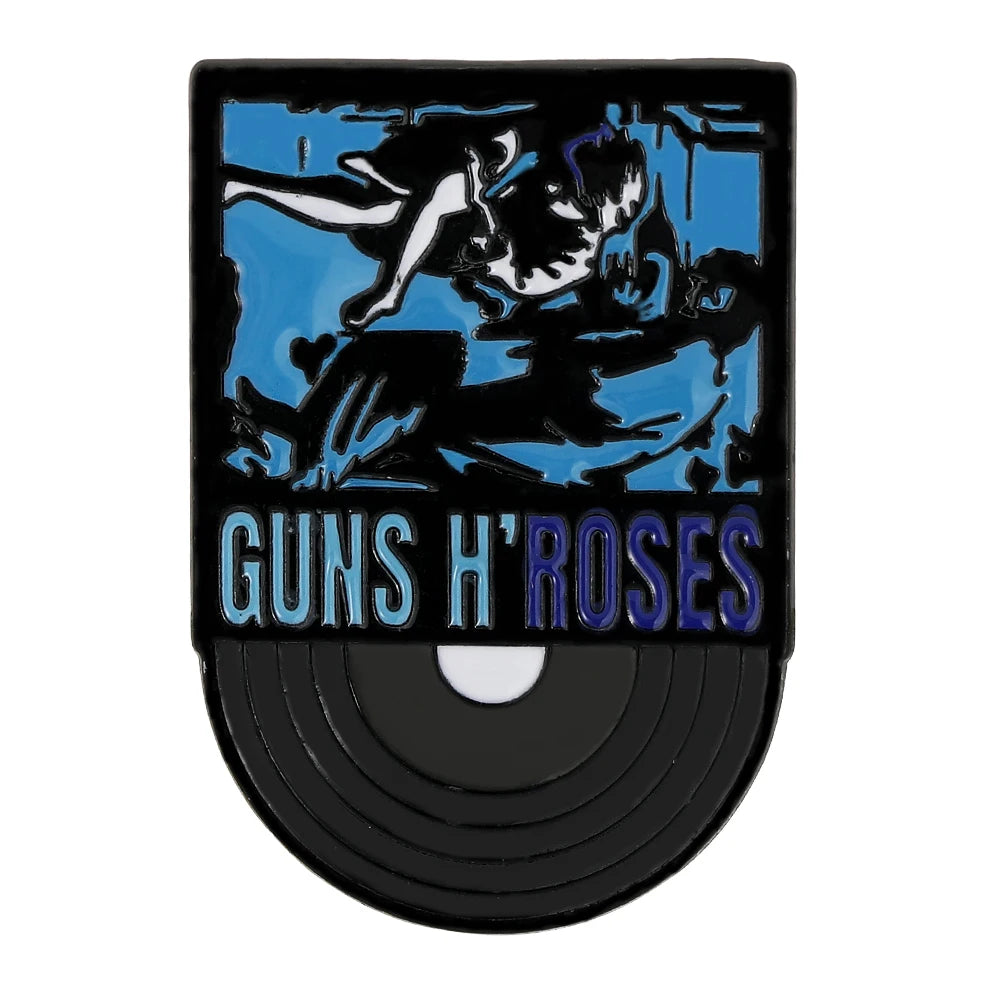 Gun Roses Enamel Pins